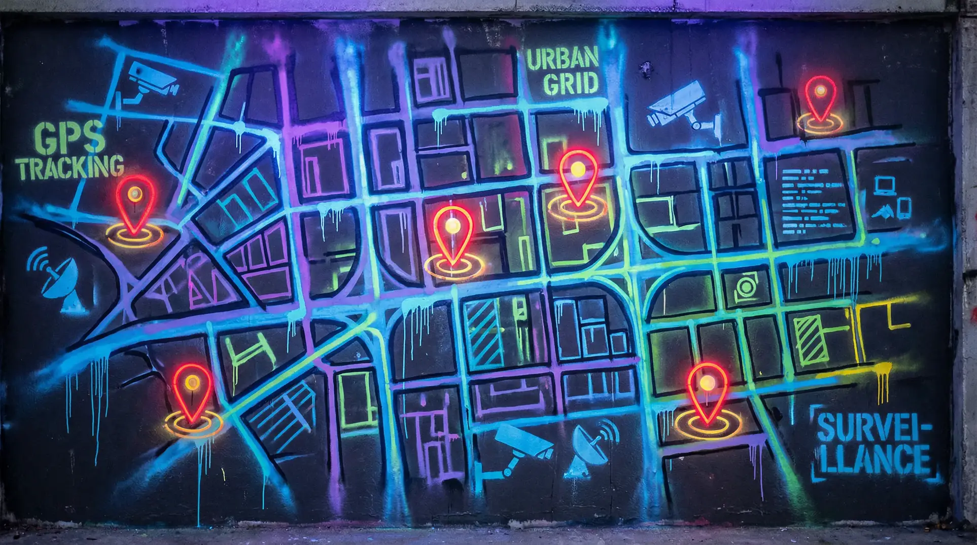 重口味cg 狗仔追踪地图 - 城市涂鸦风格